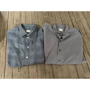 Lot of 2 Armani Button Down Shirts Mens L/XL